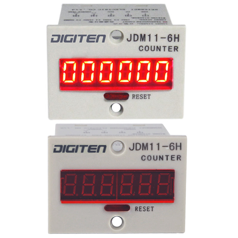 DIGITEN 12V-24V 6-Digit 0-999999 LED Display Digital UP Counter+Induct