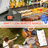 DIGITEN Bluetooth Grilling Thermometer Wireless Meat Thermometer with 4 Probes BBQ Thermometer Smoker Thermometer Instant Read Thermometer Smart Rechargeable Food Thermometer
