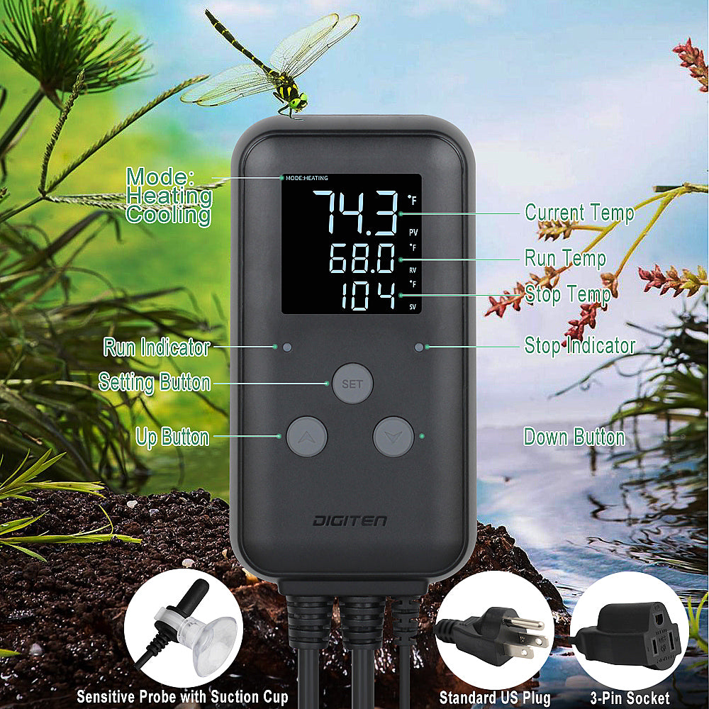 DIGITEN Temperature Controller Digital Thermostat Reptiles Temp