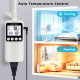 DIGITEN DTC1600 Temperature Controller with 24H Countdown Timer 15A Plug-in Thermostat, Heating & Cooling, Compressor DP, LCD Backlight, NTC Sensor