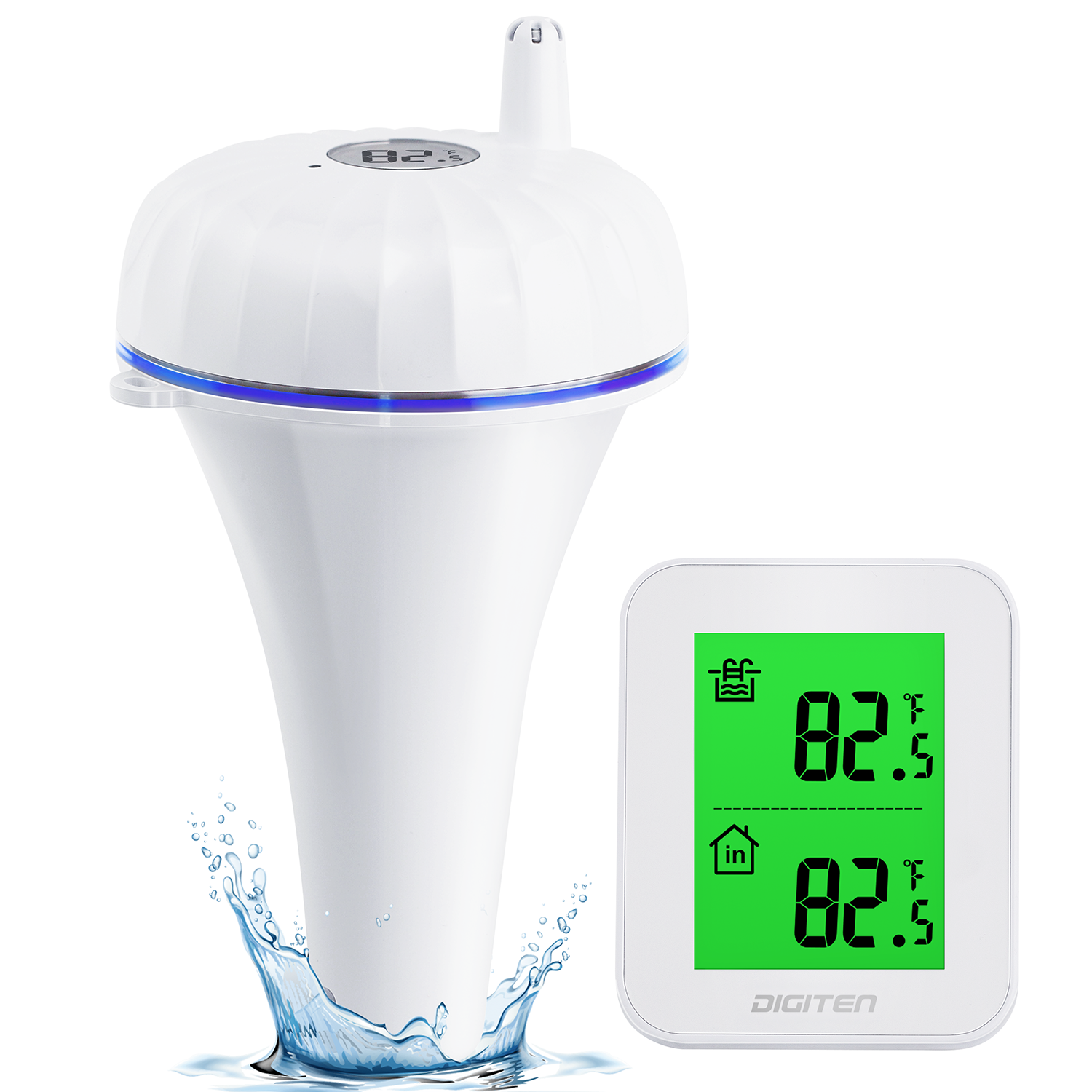 Wireless Floating Pool Thermometer Set, with Indoor Temperature Humidity  Monitor