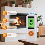 DIGITEN WTC401 Fireplace Thermostat Remote Control Kit, for Millivolt Gas Valve & Electronic Ignition Systems, 65ft Range, LCD Display, ON/AUTO/Off Modes, Timer & Child Lock Function