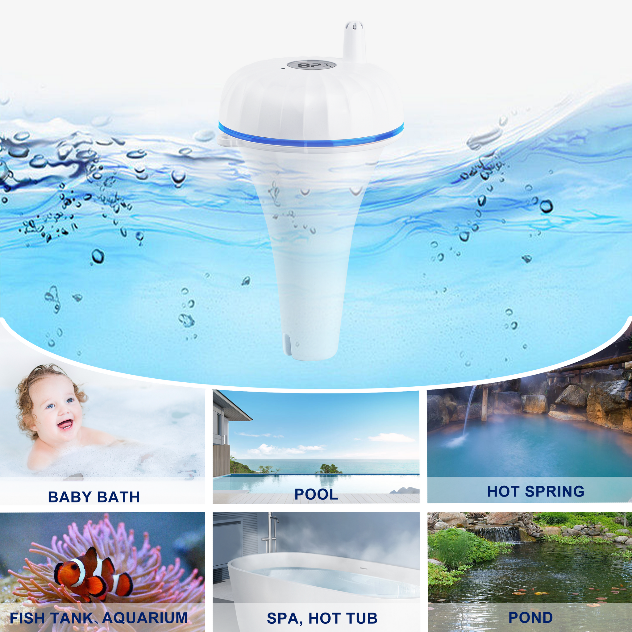 Swimming Pool Thermometer,Baby Float Water Temperature Pond Sauna