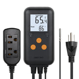 DIGITEN DTC-1021 Dual Heat Cool Temperature Controller, 10A Thermostat With 2M NTC Probe, ℃/℉ Switchable Digital Outlet Thermostat for Reptile Terrarium, Greenhouse, Fermentation, Aquarium