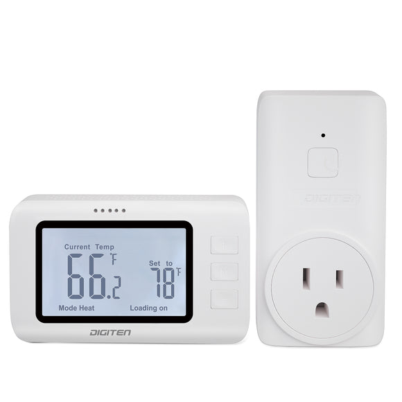 DIGITEN WTC100Pro Wireless Temperature Controller Thermostat Outlet Remote Control Thermostat With Heating Cooling Mode for Fan Heater Greenhouse Homebrewing Reptile