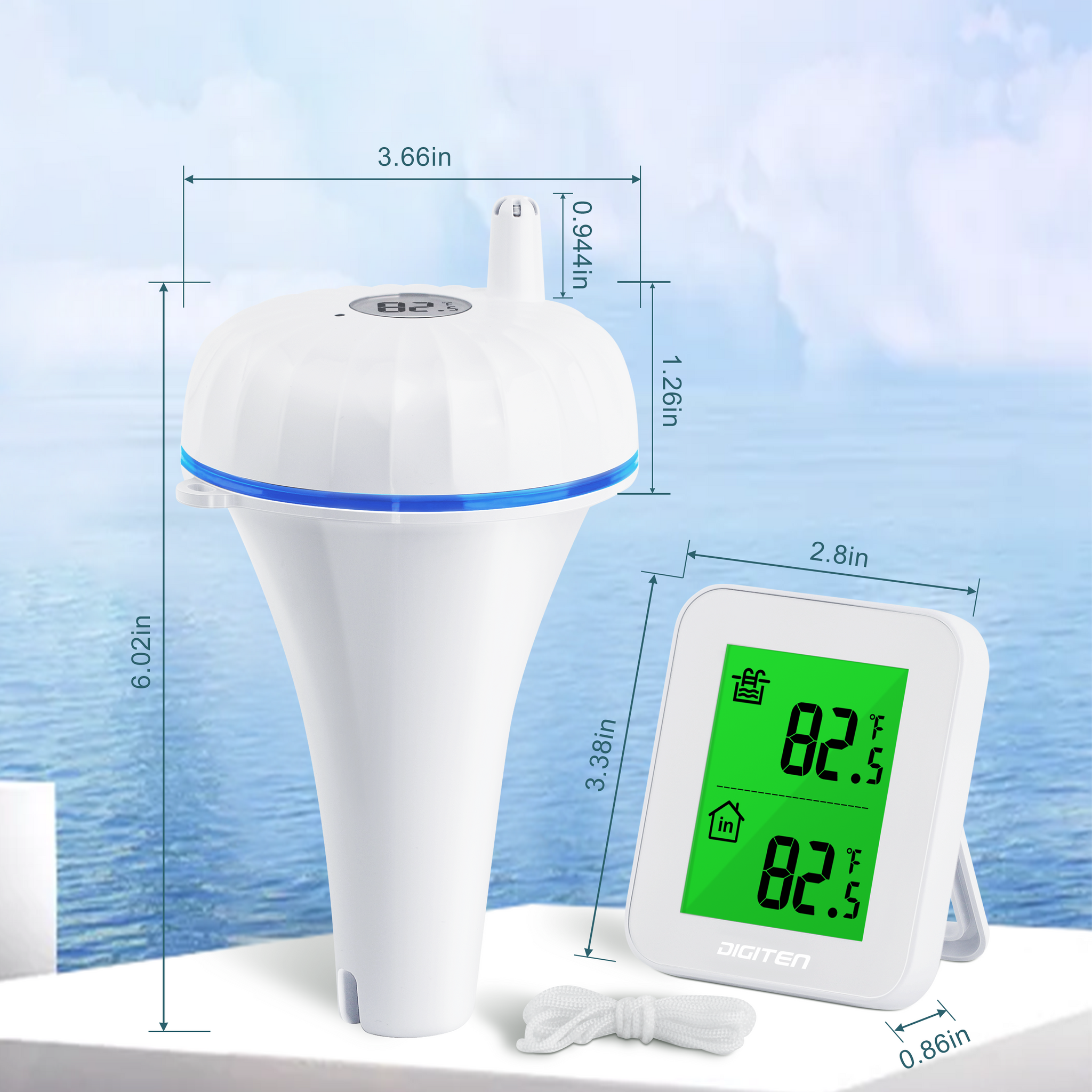 Wireless Floating Water Temperature Floating Pool Thermometer with