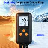 DIGITEN DTC-1021 Dual Heat Cool Temperature Controller, 10A Thermostat With 2M NTC Probe, ℃/℉ Switchable Digital Outlet Thermostat for Reptile Terrarium, Greenhouse, Fermentation, Aquarium