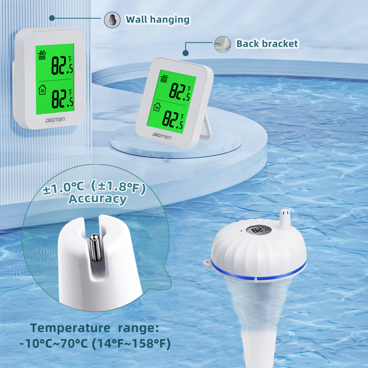 INKBIRD Wireless Pool Thermometer Spa Swimming Pools Temperature
