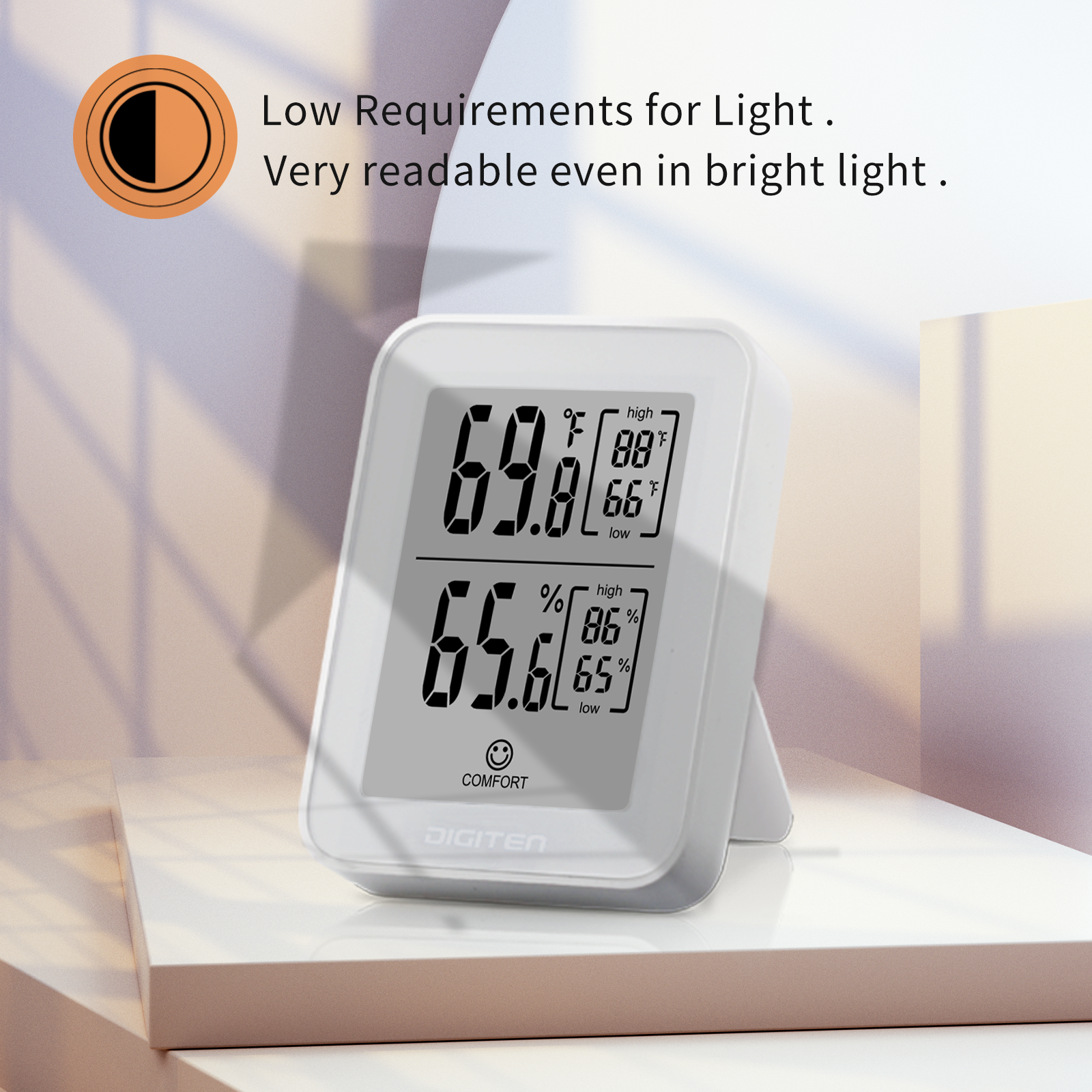 DIGITEN Digital Hygrometer Indoor Thermometer Humidity Meter Rare 360