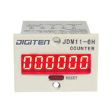 DIGITEN 110V-240V 6-Digit 0-999999 LED Display Digital UP Counter+Hall NPN Proximity sensor switch+Holder