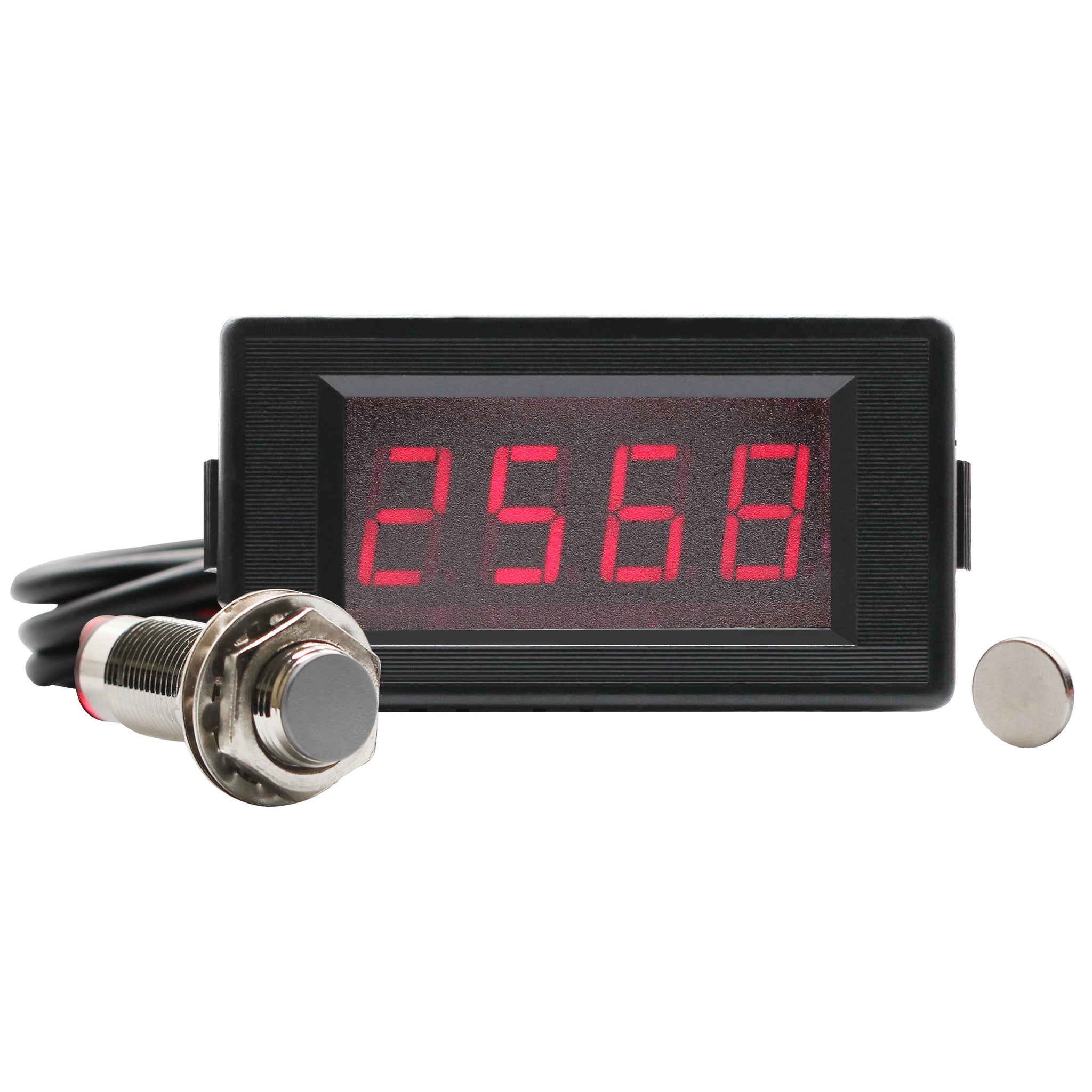 Digitaler Drehzahlmesser Digitaler LED-Drehzahlmesser Mit Hall-Näherungssensor – NPN/PNP, 9999 Hz, 4-stellig, Blau