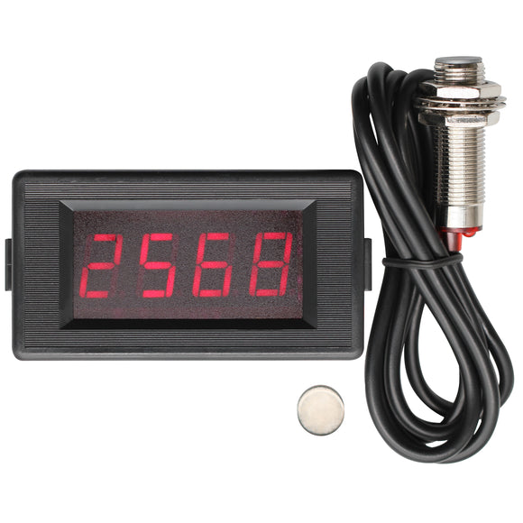 DIGITEN DC 12V 4 Digital Red LED Counter Meter Up Down+Hall Proximity Switch Sensor NPN