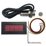 DIGITEN 4 Digital LED Tachometer RPM Speed Meter+Hall Proximity Switch Sensor NPN Red+Sensor Mounting Holder
