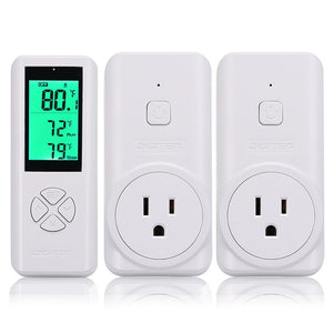 DIGITEN WTC100 Wireless Thermostat (with 2 Receivers) Plug-in Temperature Controller Outlet Programmable Remote Control Thermometer Heating Cooling Mode for Fan Heater Greenhouse Home Brew Reptile