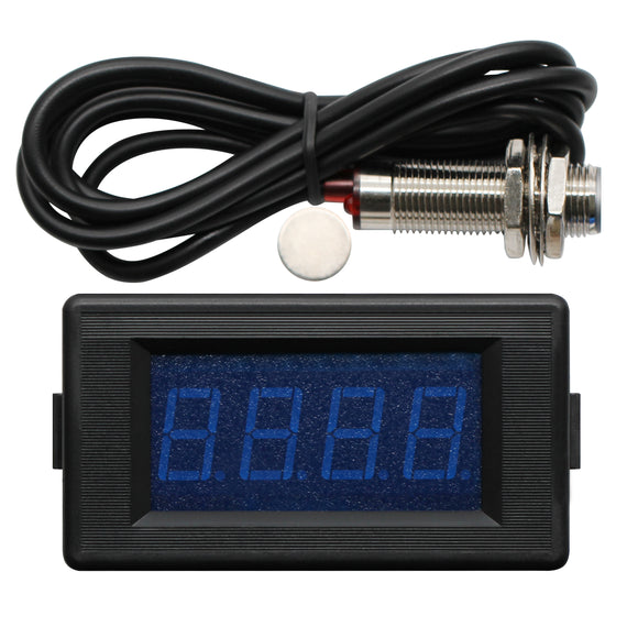 DIGITEN DC 12V 24V 4 Digital Blue LED Counter Meter Up Down+Hall Proximity Switch Sensor