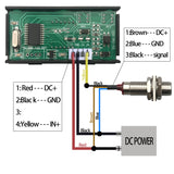 DIGITEN 4 Digital LED Tachometer RPM Speed Meter+Hall Proximity Switch Sensor NPN Blue
