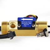 DIGITEN G1/2"Male Thread Water Flow Hall Sensor Switch Flowmeter Counter with Temperature Sensor 1-25L/min