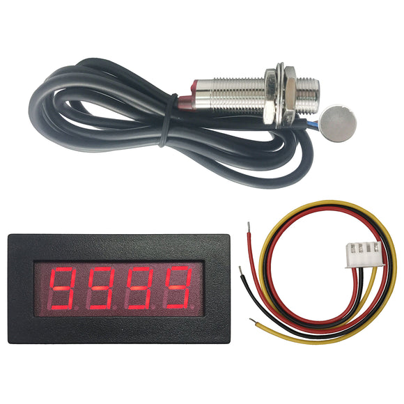 DIGITEN 4 Digital LED Tachometer RPM Speed Meter+Hall Proximity Switch Sensor NPN Red