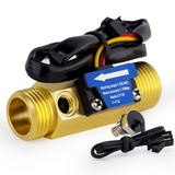 DIGITEN G1/2"Male Thread Water Flow Hall Sensor Switch Flowmeter Counter with Temperature Sensor 1-25L/min
