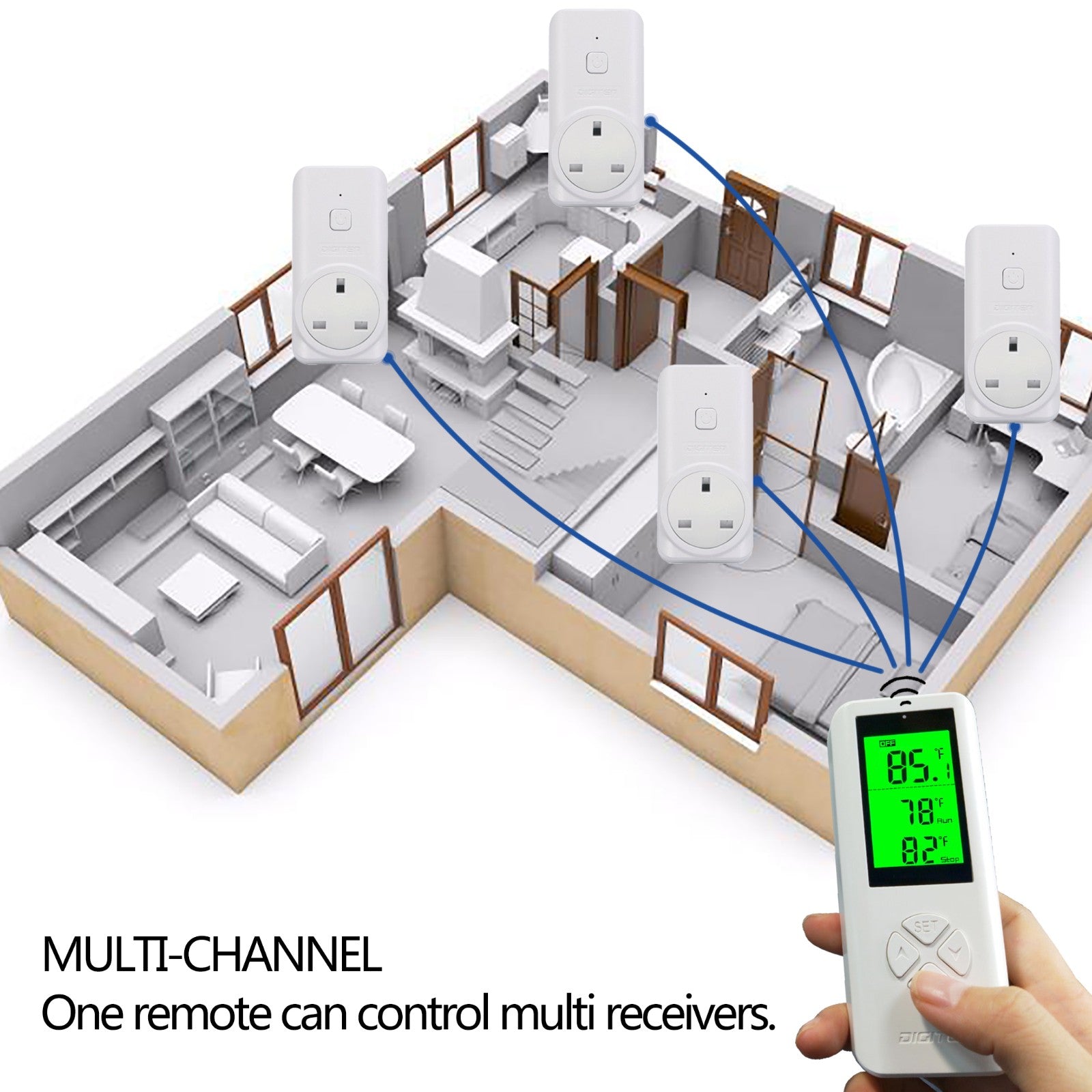 DIGITEN WTC100 Wireless Thermostat Plug-in Temperature Controller Outl