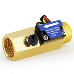 DIGITEN G1/2"Thread Water Flow Hall Sensor Switch Flowmeter Counter with Temperature Sensor Female and Male Thread 1-25L/min