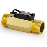 DIGITEN G1/2"Male Thread Water Flow Hall Sensor Switch Flowmeter Counter with Temperature Sensor 1-25L/min