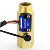 DIGITEN G1/2"Thread Water Flow Hall Sensor Switch Flowmeter Counter with Temperature Sensor Female and Male Thread 1-25L/min
