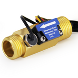 DIGITEN G1/2"Male Thread Water Flow Hall Sensor Switch Flowmeter Counter with Temperature Sensor 1-25L/min