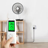 DIGITEN WTC200 Wireless Temperature Controller Programmable Thermostat Outlet Remote Control with 2m/6ft NTC Temp Sensor Probe Heating Cooling Mode for Fan Heater Greenhouse Homebrewing Reptile(UK Plug)