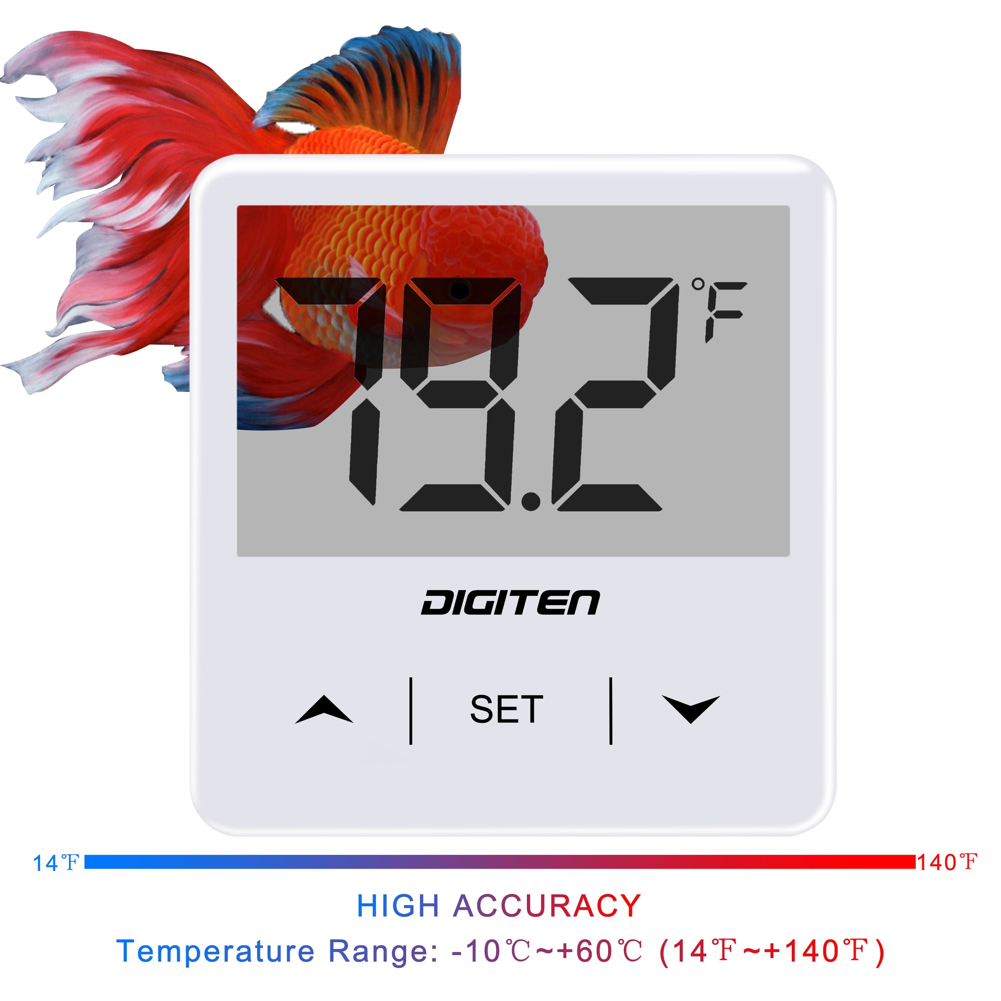 AQUANEAT 2 Pack Aquarium Thermometer, Fish Tank Thermometer, Digital  Thermometer, Reptile Thermometer, Terrarium Water Temperature Test, with  Large