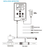 DIGITEN LCD Flow Control Meter + G1/2" Fuel Oil Gasoline Diesel Milk Gear Flow Counter
