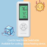 DIGITEN WTC200 Wireless Temperature Controller Programmable Thermostat Outlet Remote Control with 2m/6ft NTC Temp Sensor Probe Heating Cooling Mode for Fan Heater Greenhouse Homebrewing Reptile(UK Plug)