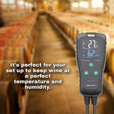DIGITEN Temperature and Humidity Controller DHTC-1011 Pre-Wired Dual Stage Outlet Digital Thermostat Humidistat for Reptile Terrarium Mushroom Greenhouse Home Brew Fermentation