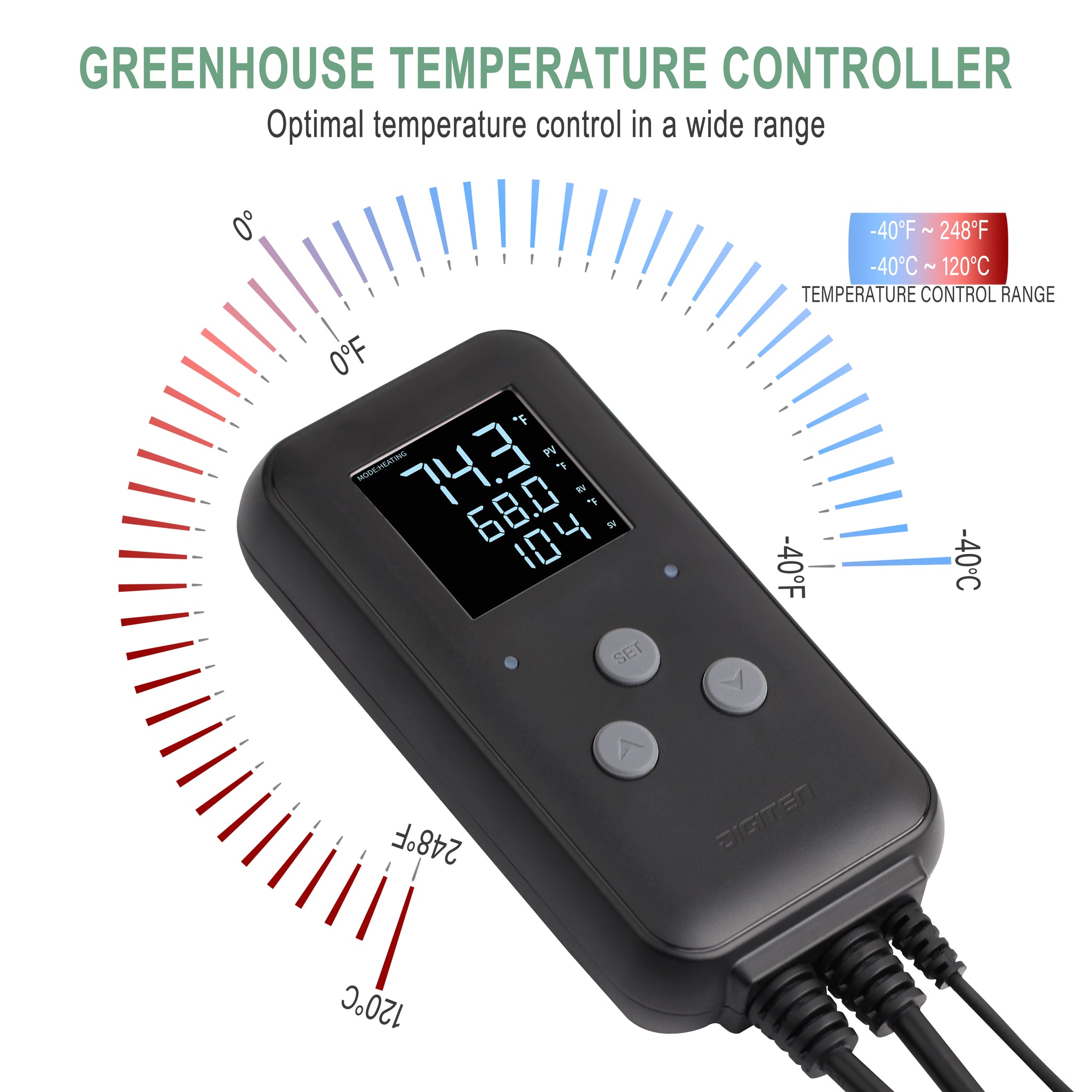 DIGITEN Temperature Controller Day/Night Temperature Controlled Outlet Reptile Thermostat Timer Greenhouse Thermostat with Timer Heat Mat Thermostat