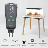 DIGITEN Temperature and Humidity Controller DHTC-1011 Pre-Wired Dual Stage Outlet Digital Thermostat Humidistat for Reptile Terrarium Mushroom Greenhouse Home Brew Fermentation