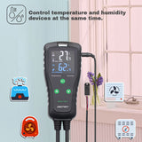 DIGITEN Temperature and Humidity Controller DHTC-1011 Pre-Wired Dual Stage Outlet Digital Thermostat Humidistat for Reptile Terrarium Mushroom Greenhouse Home Brew Fermentation