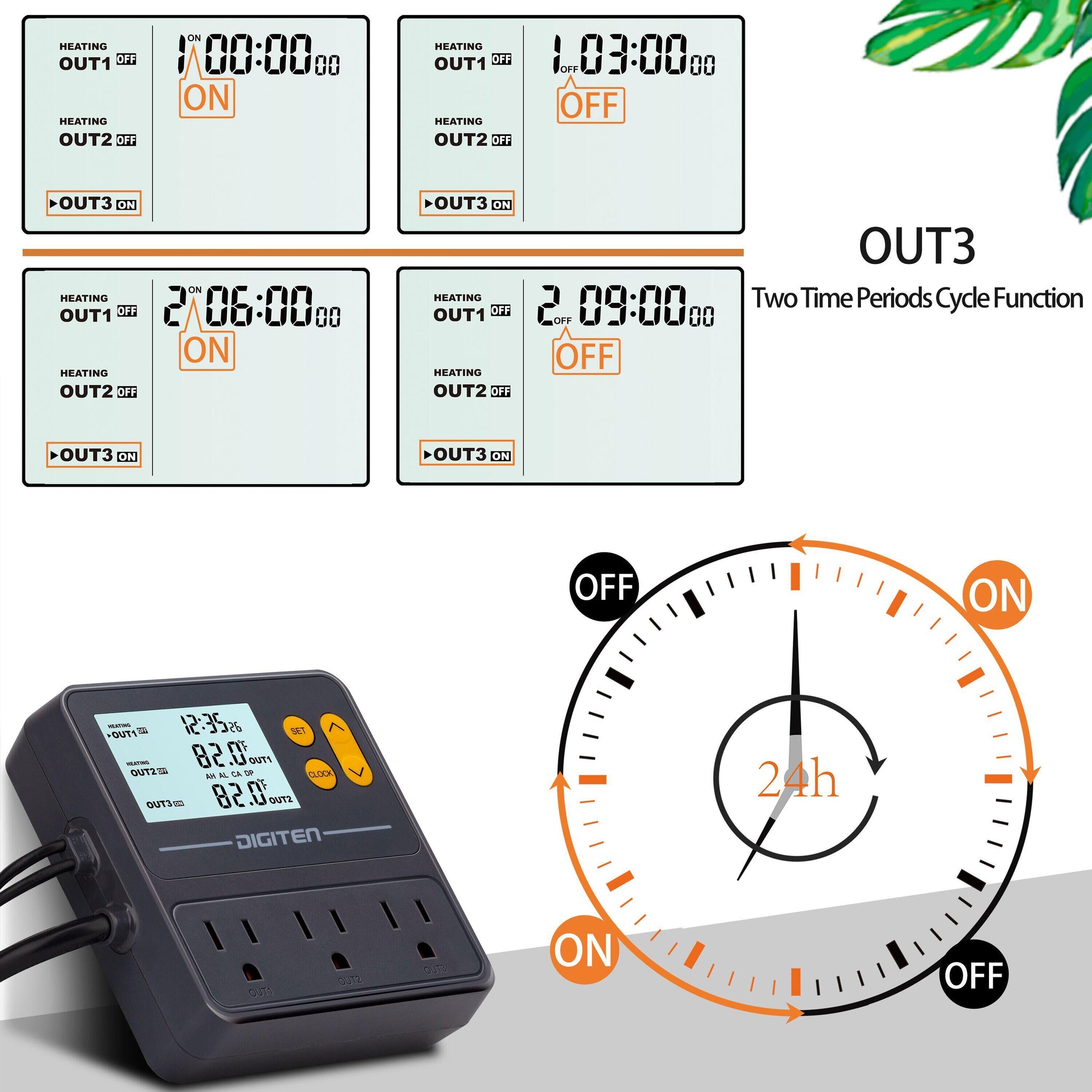 DIGITEN Temperature Controller Wireless Thermostat Outlet Greenhouse  Thermostat Wine Cooler Plug-in Temperature Controller Reptile Temperature  Control Outlet Remote Control Tempreature Build-in Sensor 