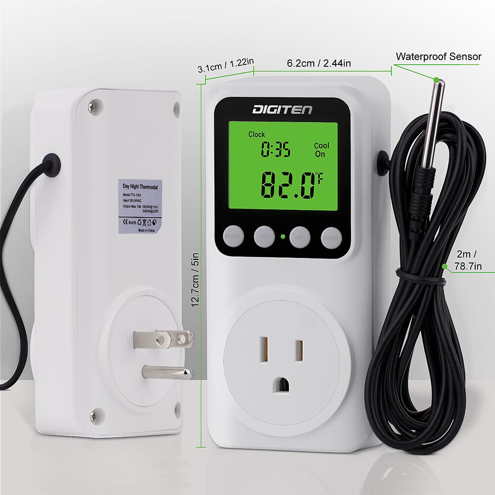 DIGITEN Temperature Controller Day/Night Temperature Controlled Outlet
